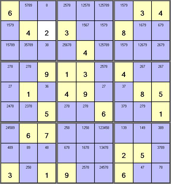 Sudoku puzzle with notes
